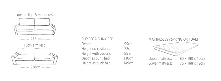 Flip 2 sofa bunk bed